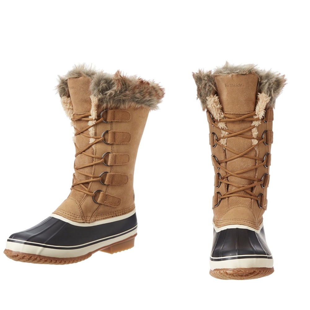 NWT NORTHSIDE Waterproof Suede Faux Fur Lined Boot